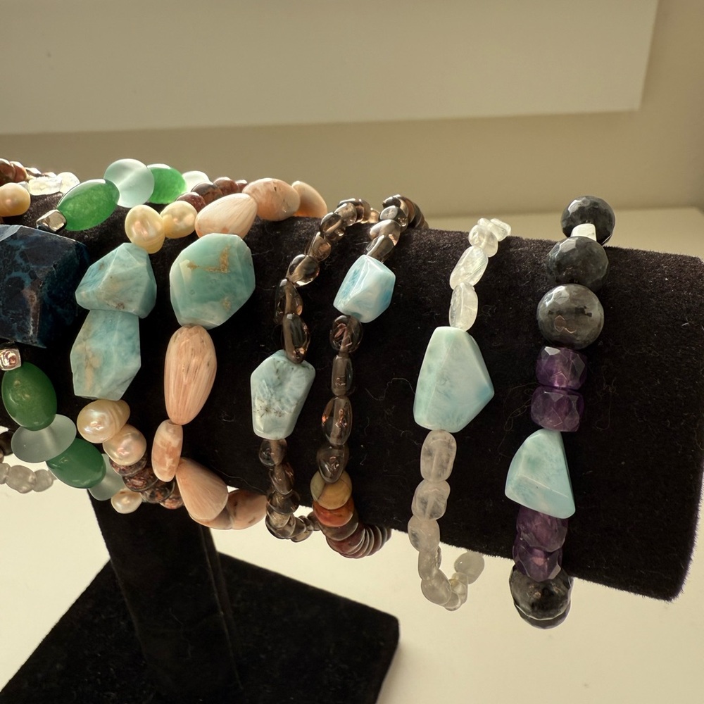 Elegant Multi-Stone Bracelet Set